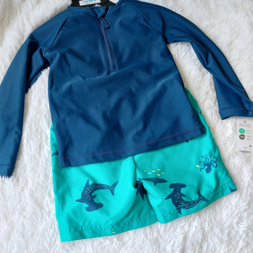 Carter's Ocean Blue Rashguard Set